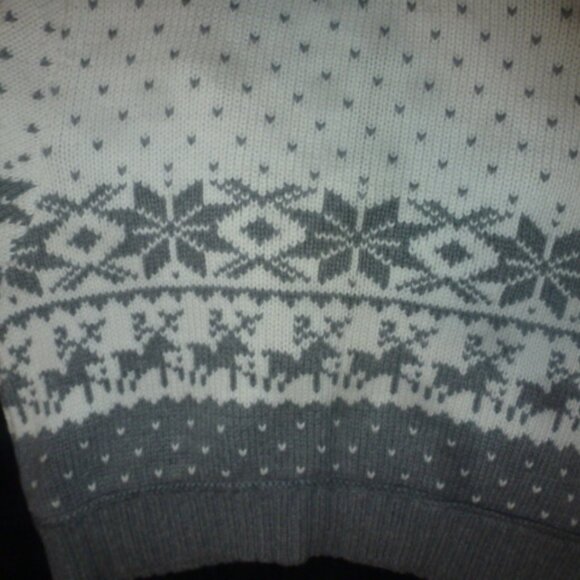 Decree Knit Button Cardigan Sweater -Deer Reindeer Snowflake Winter theme Sz XXL - Picture 8 of 12